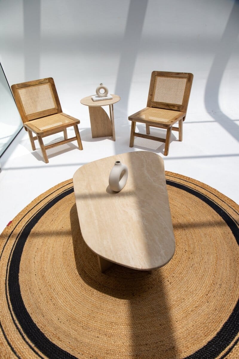 Maureen Travertine Irregular Coffee Table (2 Sizes) Coffee Tables Homekode