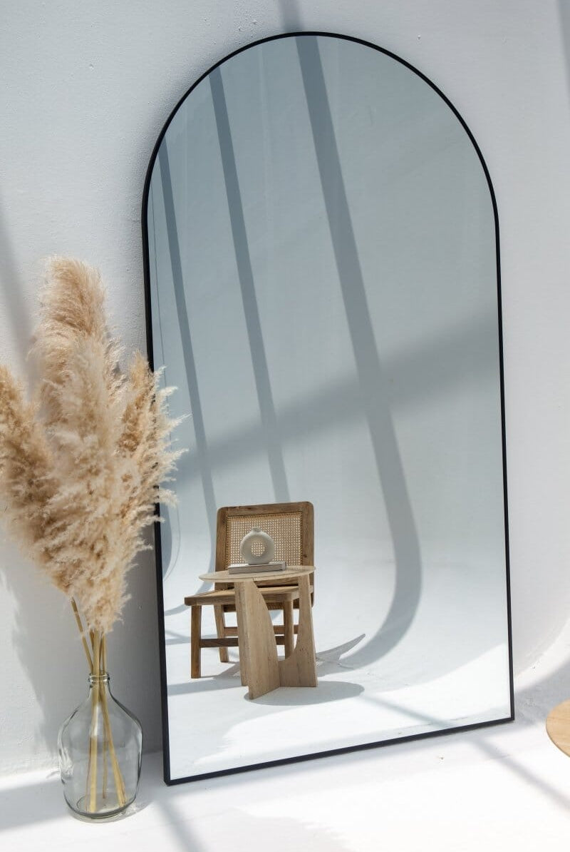 XL Black Arch Full Length Mirror (3 Sizes) Mirrors Homekode 220x120 CM