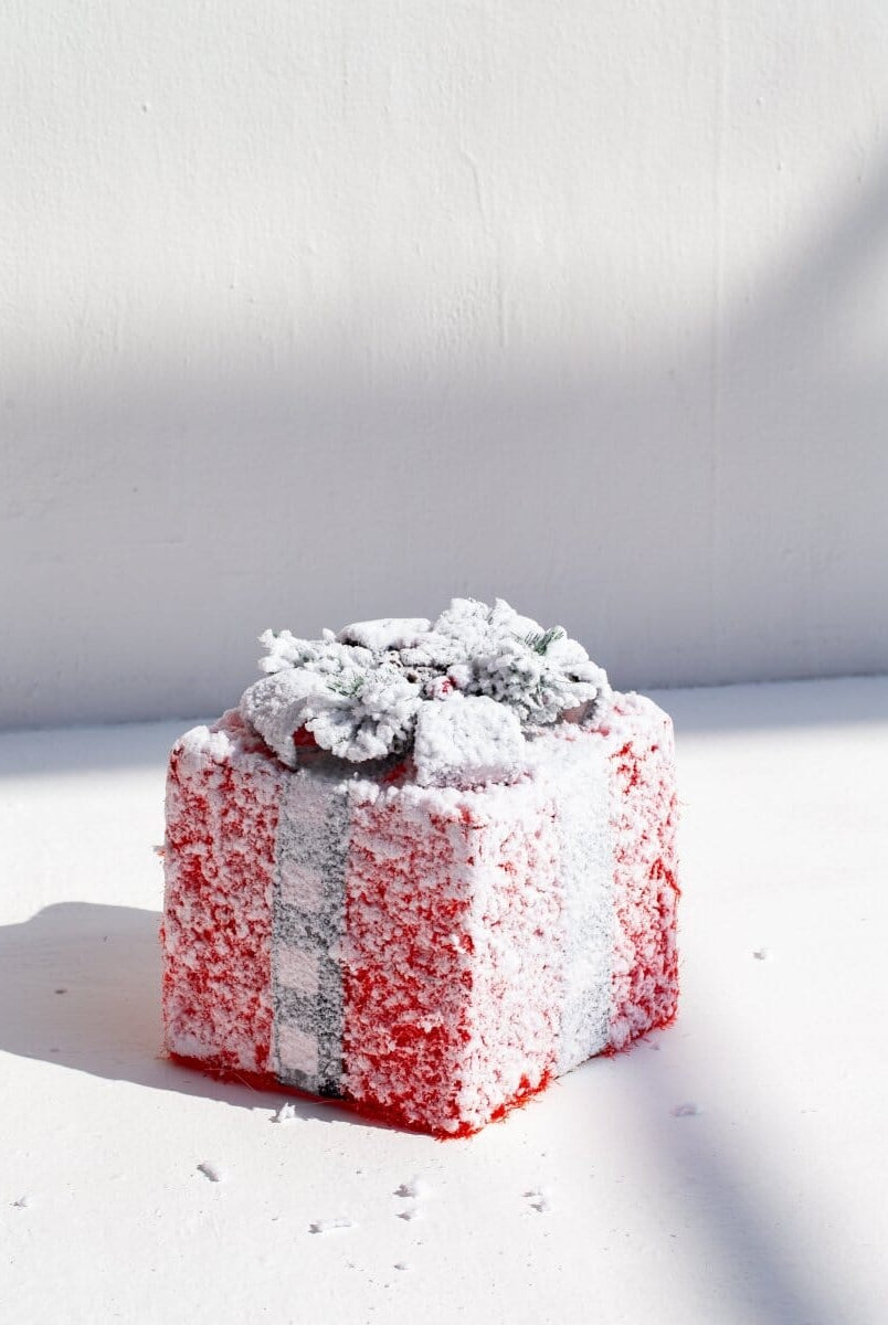 Set of 3 Light Up Red Snowy Present Boxes Homekode