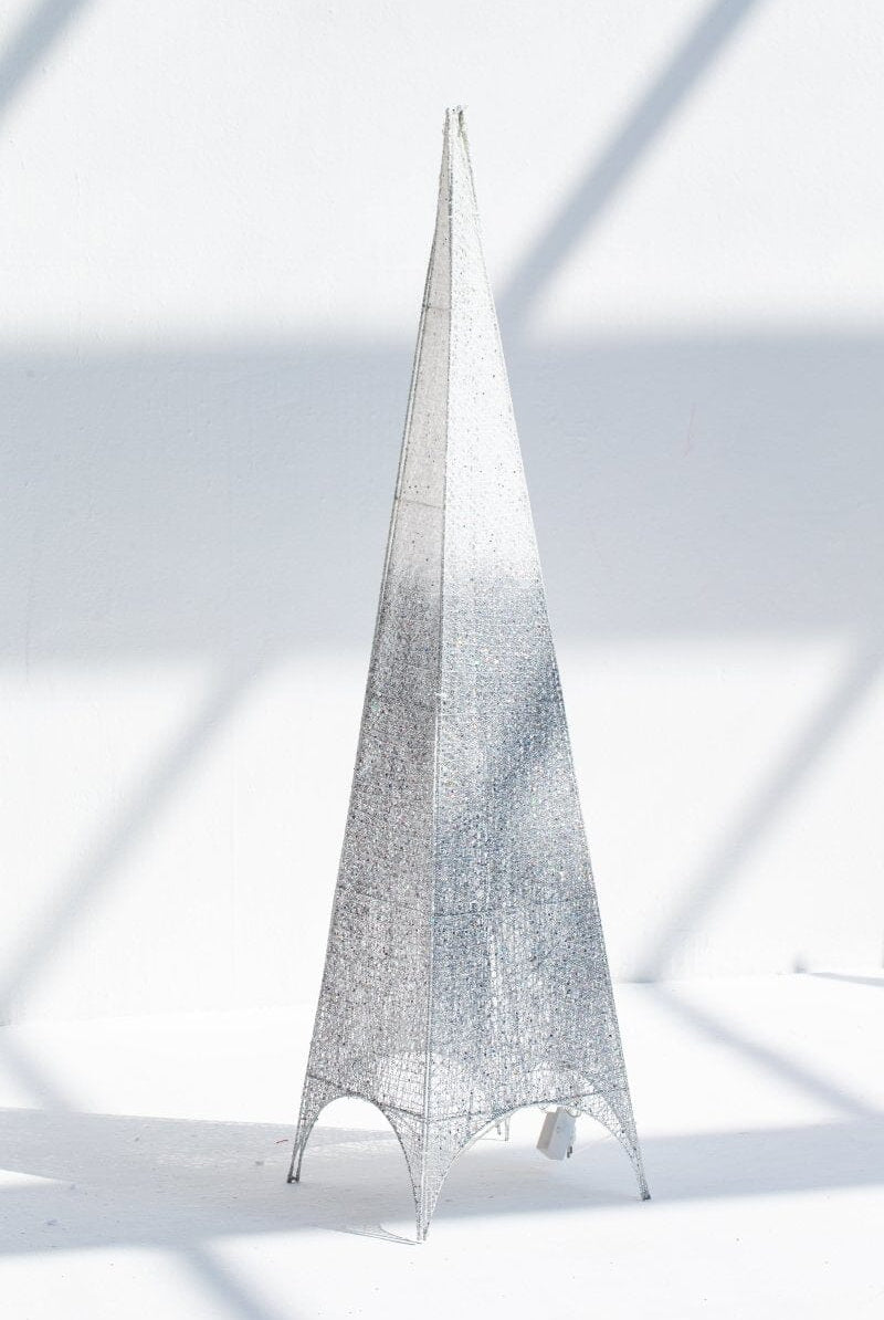 Christmas Silver Decor Tree with Lights Homekode