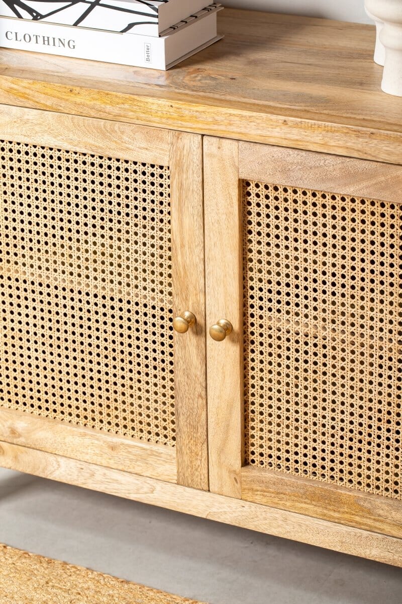 Evie Rattan Wooden Bookshelves Homekode