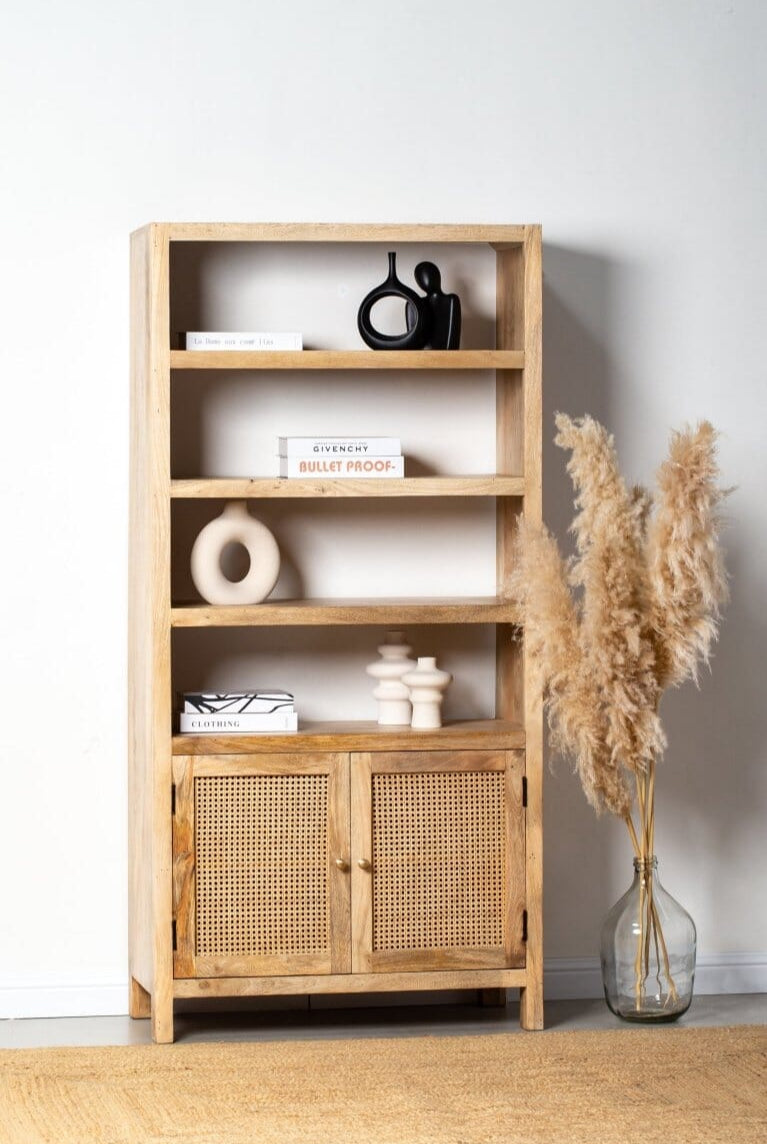 Evie Rattan Wooden Bookshelves