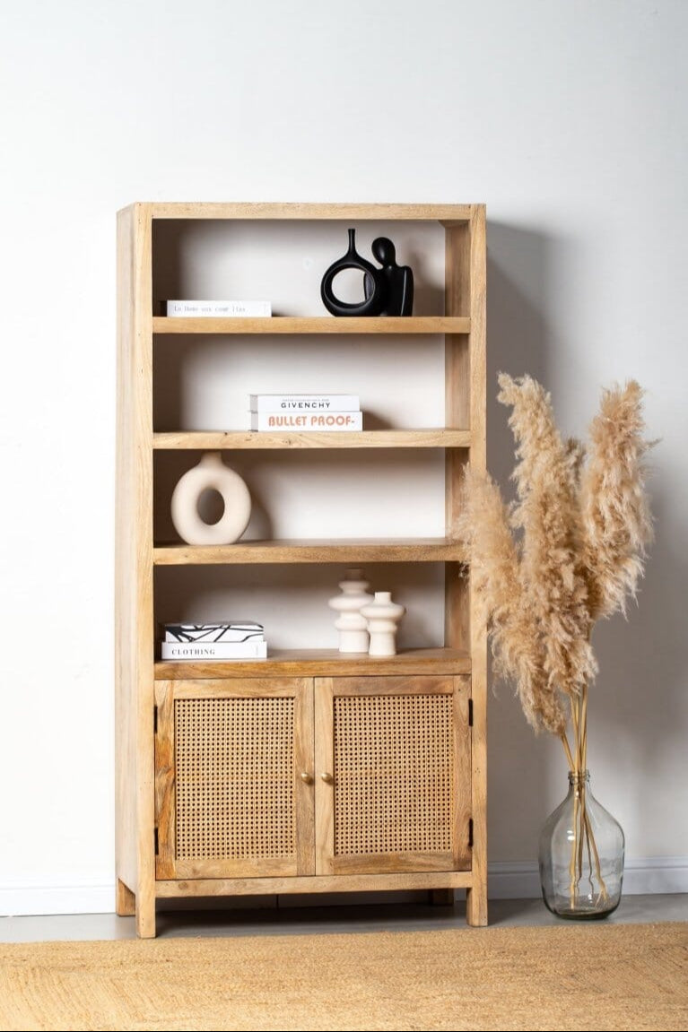 Evie Rattan Wooden Bookshelves