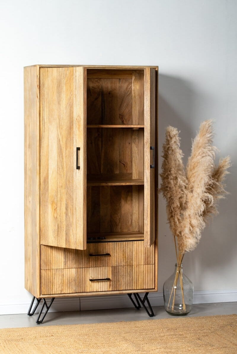 Payton Mango Wood Slat Closet Homekode