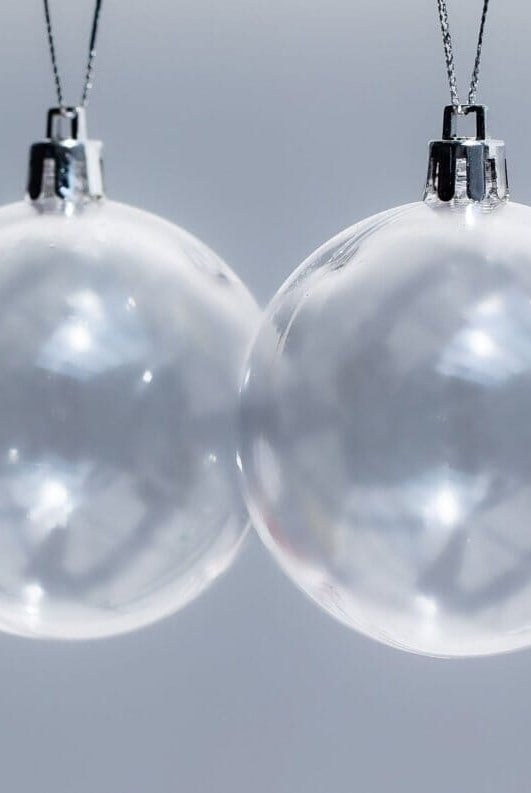 White & Transparent Christmas Ball Ornaments Set Homekode