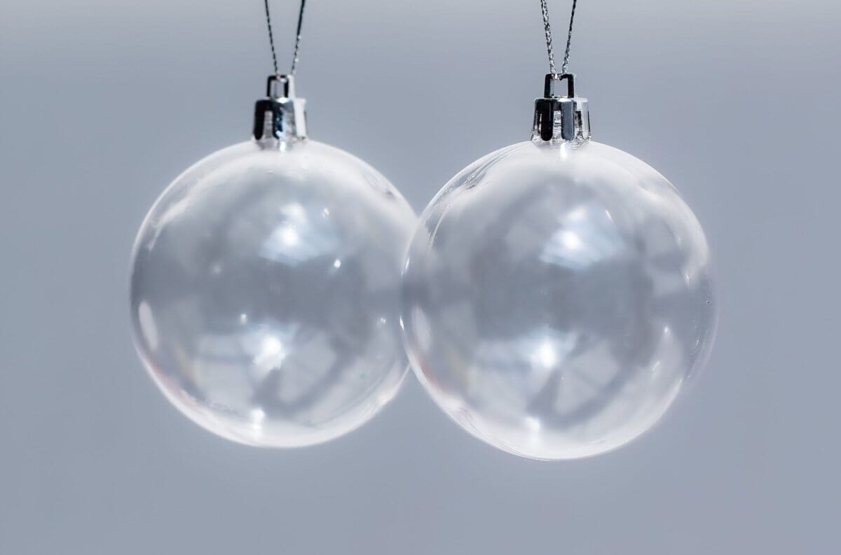 White & Transparent Christmas Ball Ornaments Set Homekode