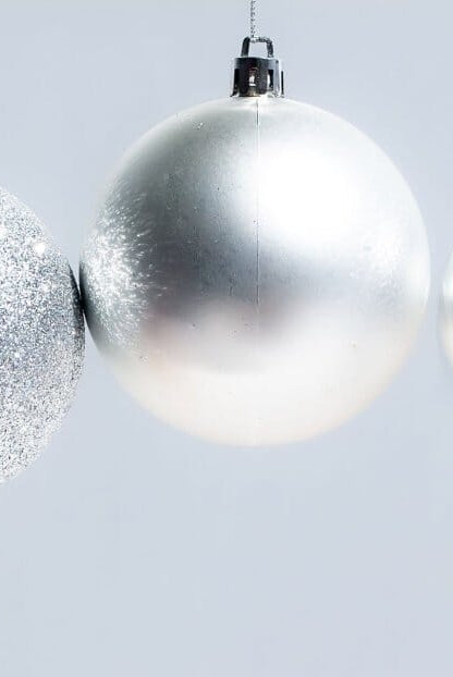 Silver Christmas Ball Ornaments Set Homekode