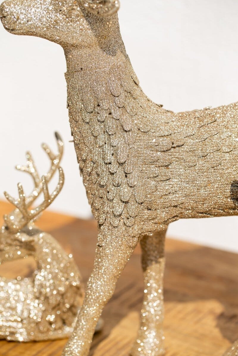 Bronze Standing Sparkling Deer Decor Homekode