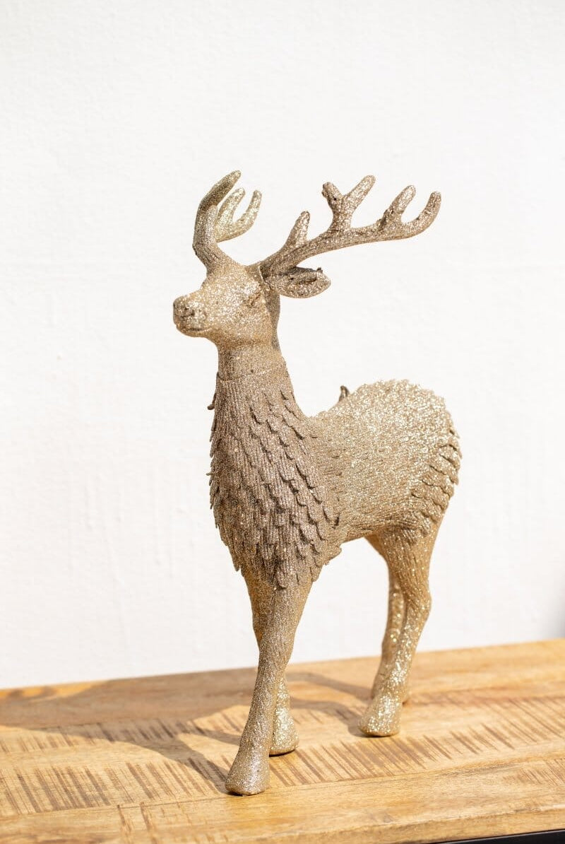 Bronze Standing Sparkling Deer Decor Homekode Big