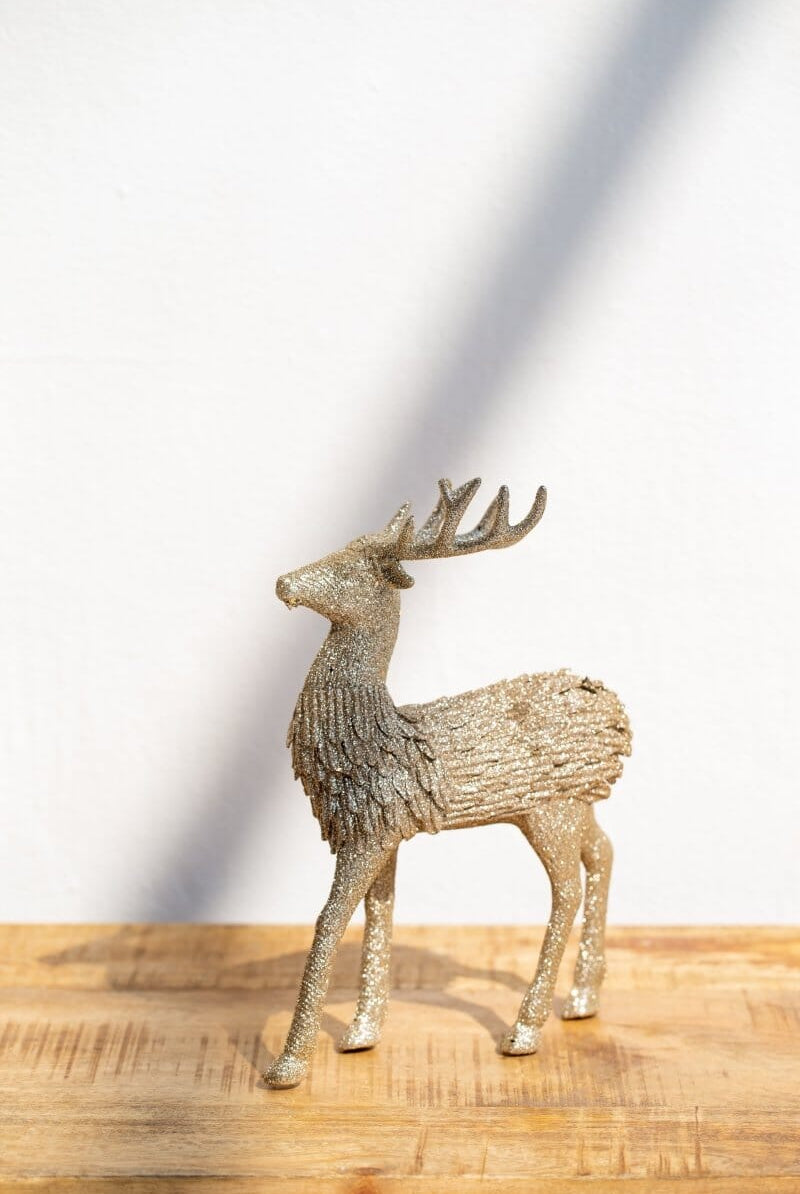 Bronze Standing Sparkling Deer Decor Homekode Small