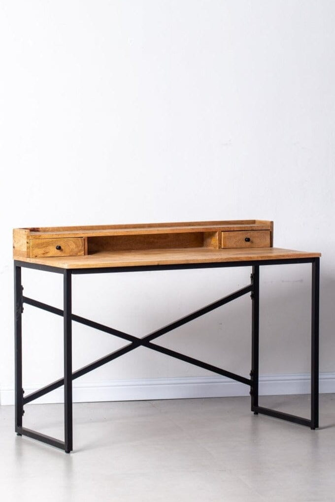 Itzel Wooden Desk with Black Legs