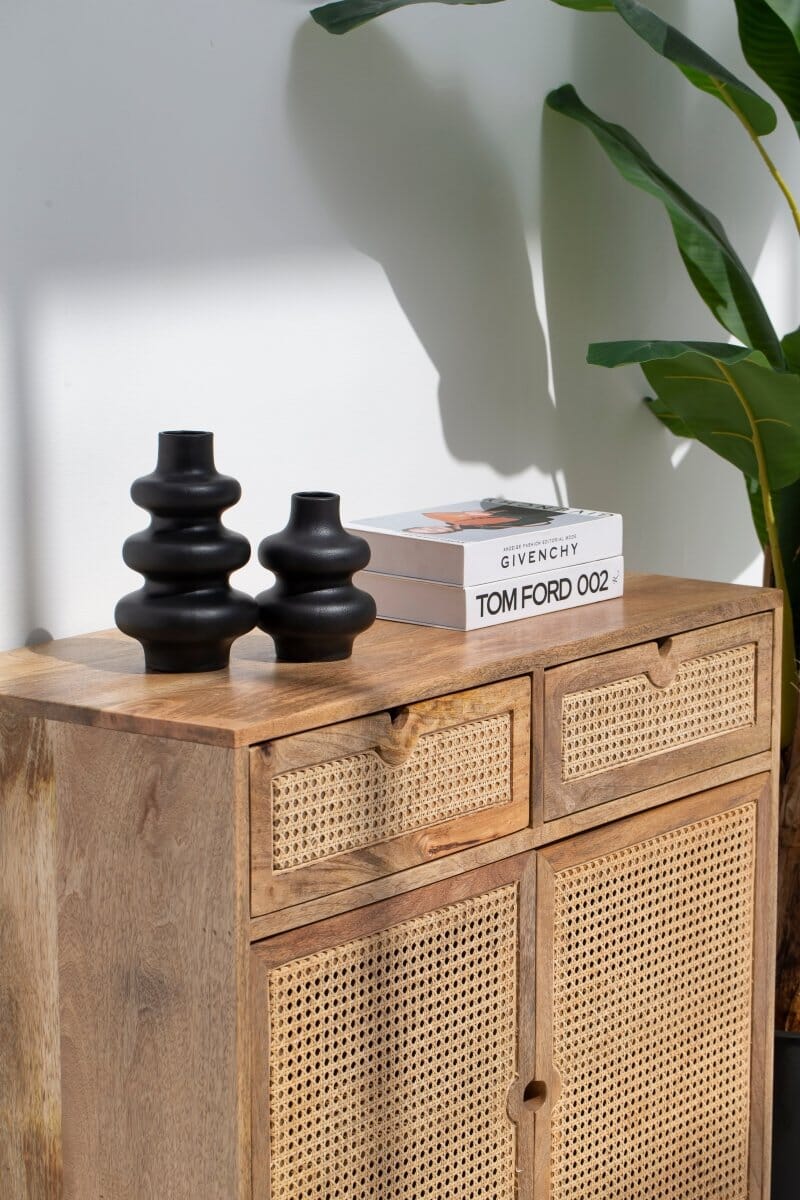 Black Curvy Layers Ceramic Vase (2 Sizes)