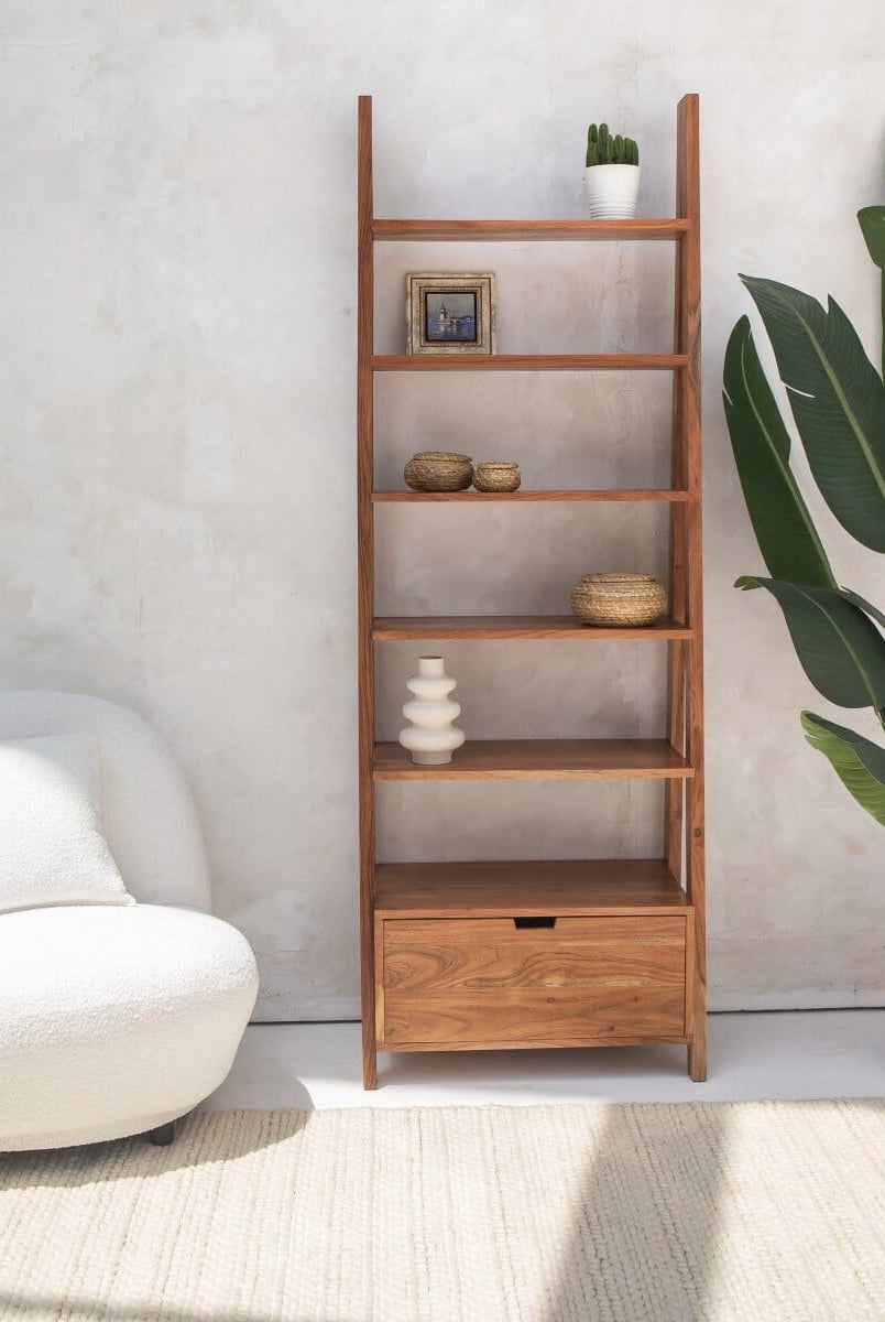 Dark Wooden Book Shelves Homekode