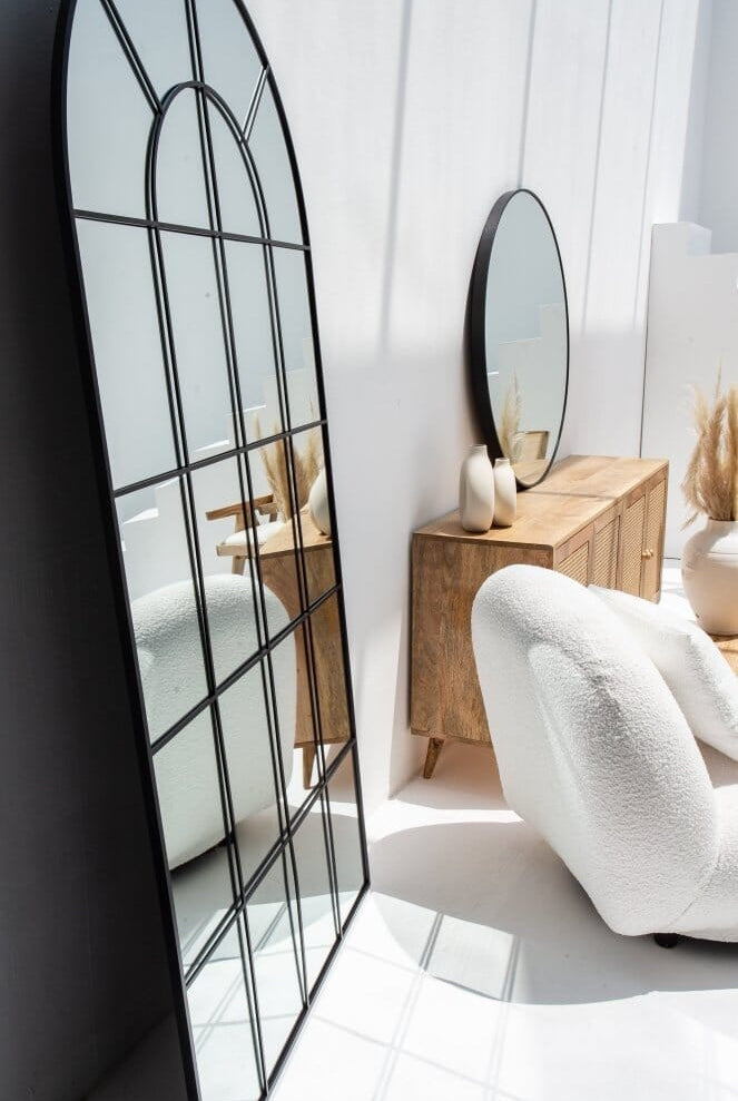 Astrid Black Window Arch Full Length Mirror (200X100 CM) Mirrors Homekode