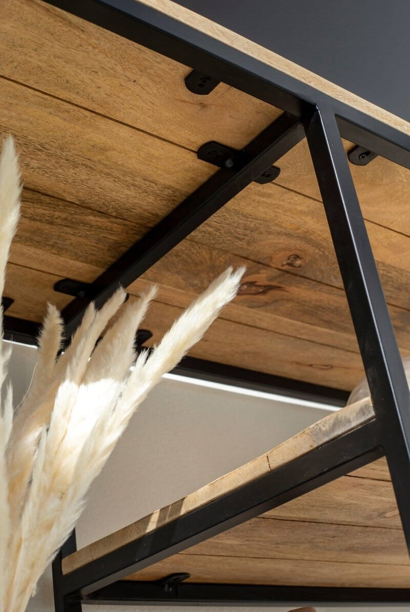 Graff Industrial Wooden Shelves Unit (4 Sizes) Bookcases & Standing Shelves Homekode