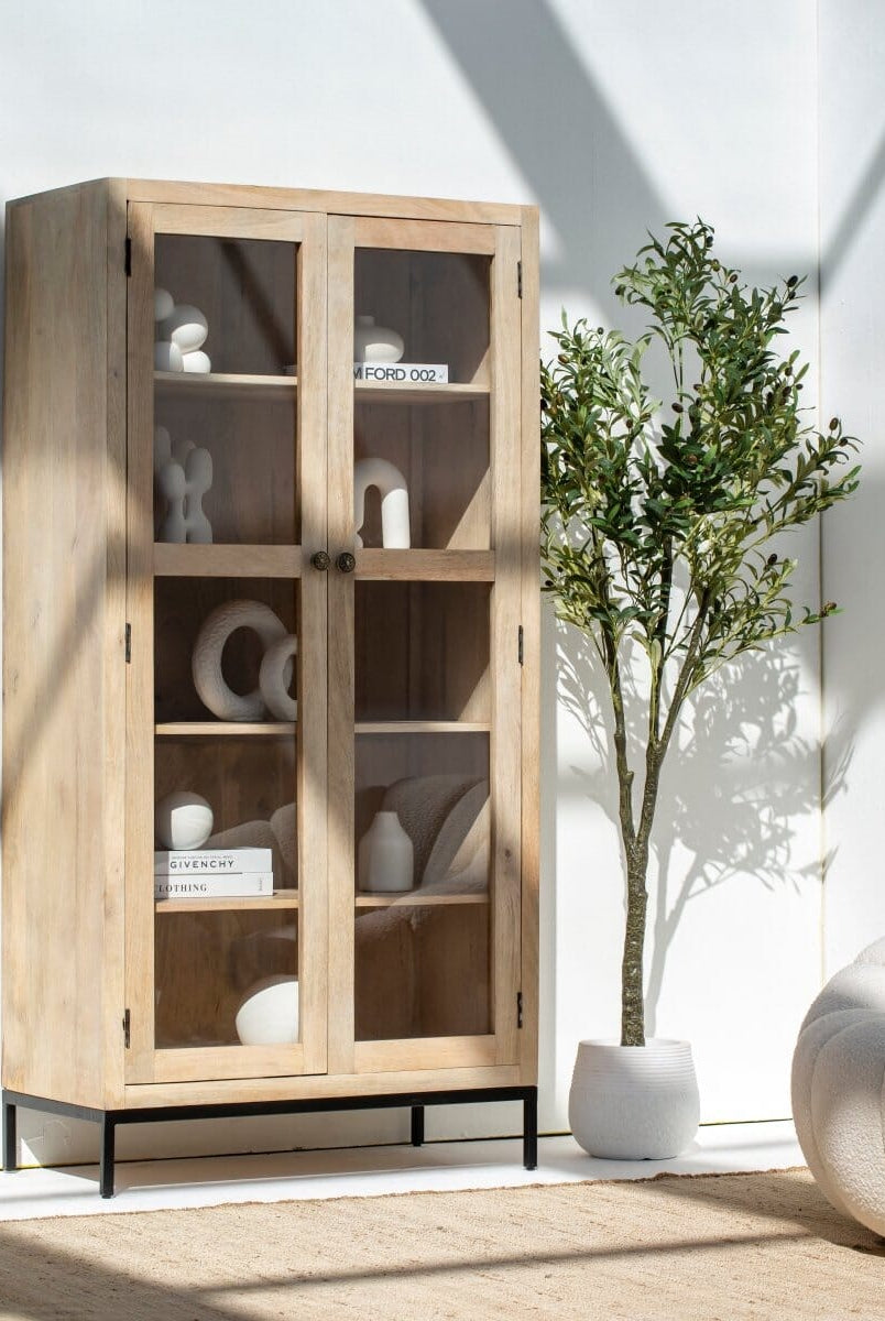 Herlin Wooden Display Cabinet Cabinets & Storage Homekode