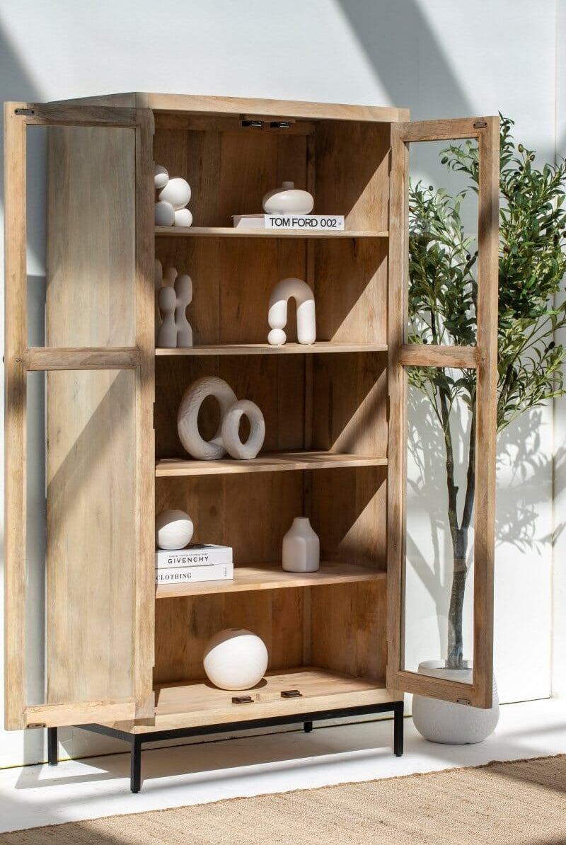 Herlin Wooden Display Cabinet Cabinets & Storage Homekode