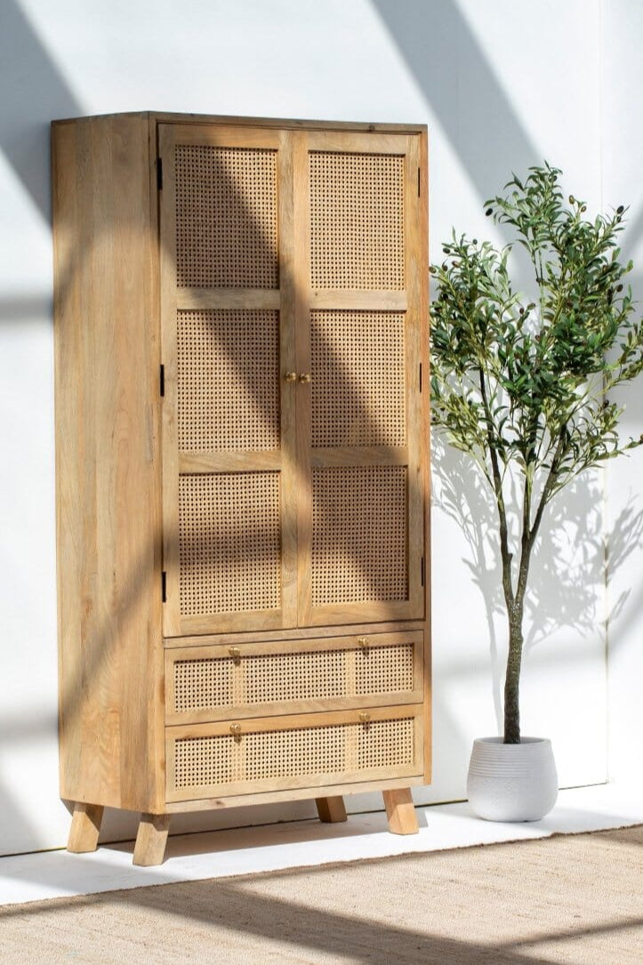 Aubrey Rattan Wooden Cabinet