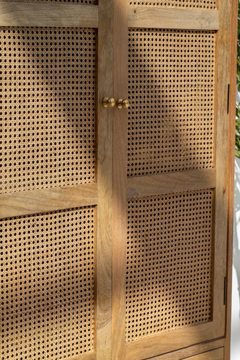 Aubrey Rattan Wooden Cabinet Cabinets & Storage Homekode