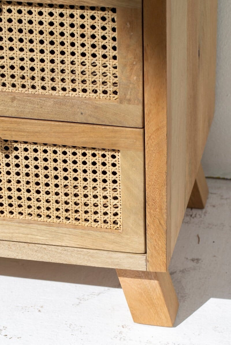 Aubrey Rattan Wooden Cabinet Cabinets & Storage Homekode