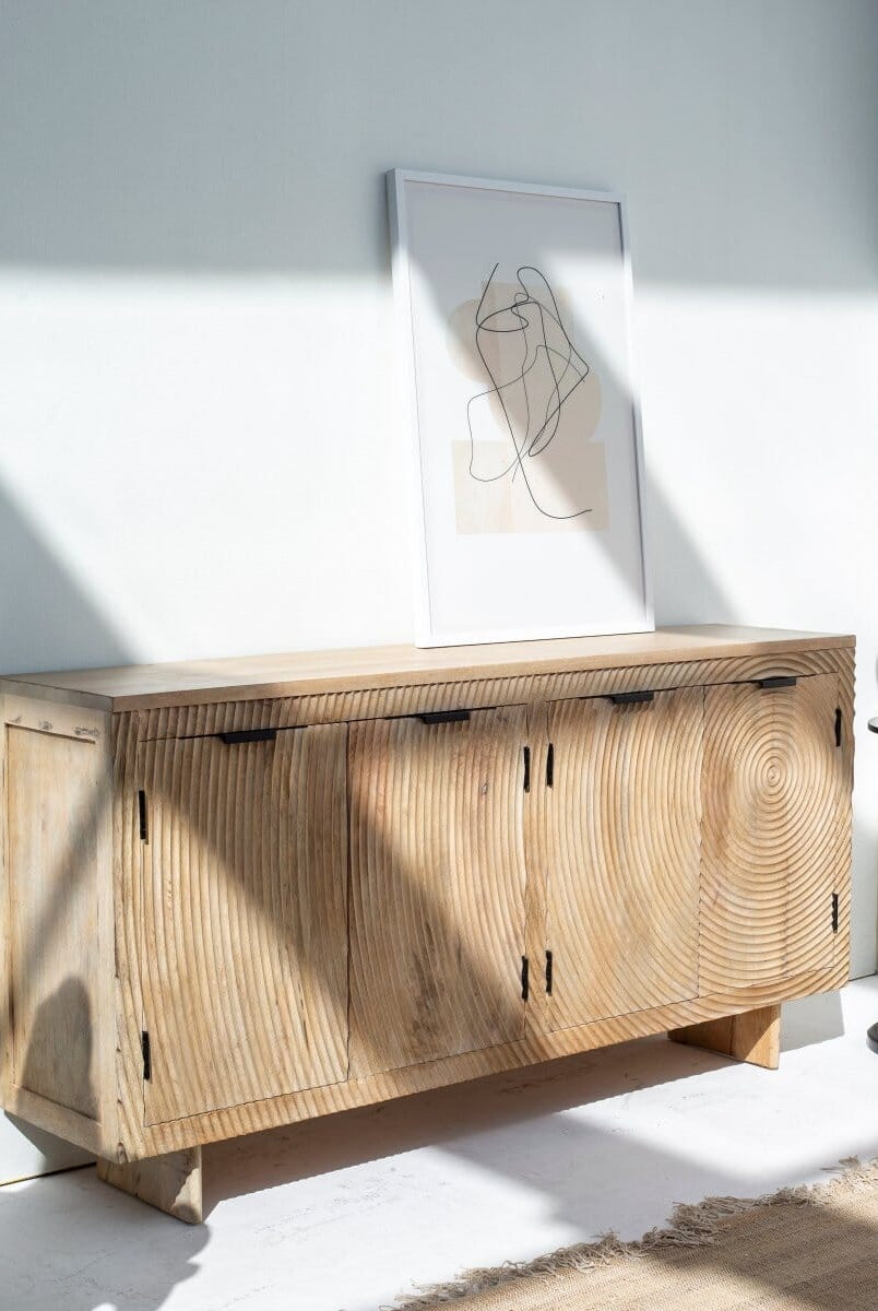 Hailey 4-Doors Wooden Sideboard Buffets & Sideboards Homekode