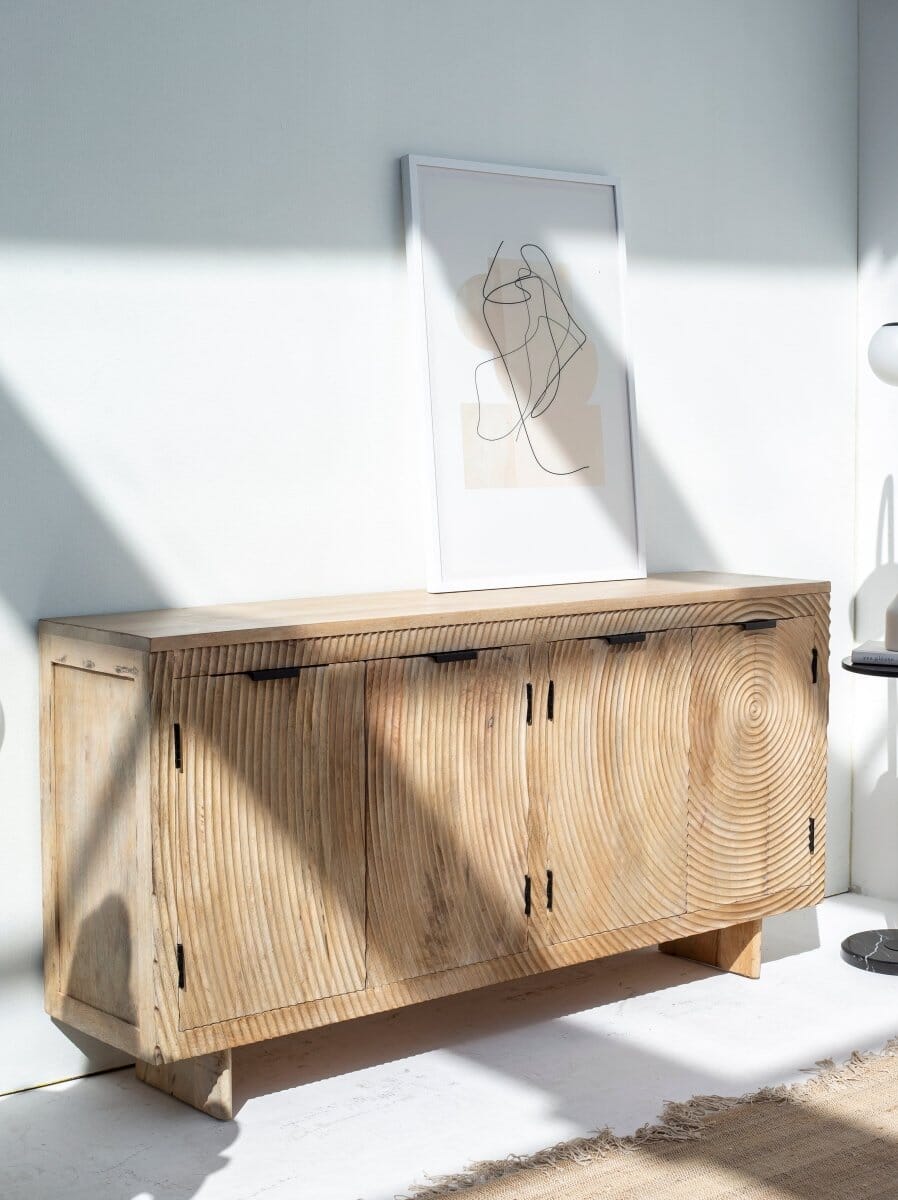 Hailey 4-Doors Wooden Sideboard Buffets & Sideboards Homekode