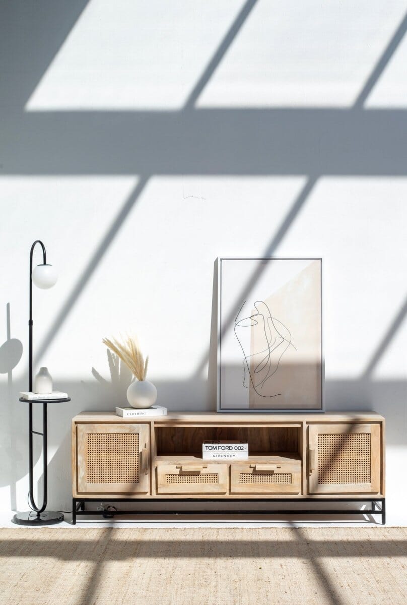 Summer Rattan Doors & Drawers Media Unit