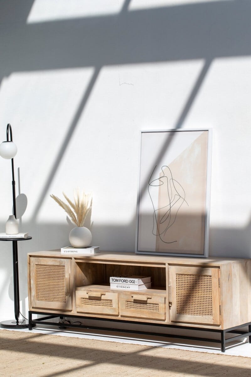 Summer Rattan Doors & Drawers TV Unit Homekode