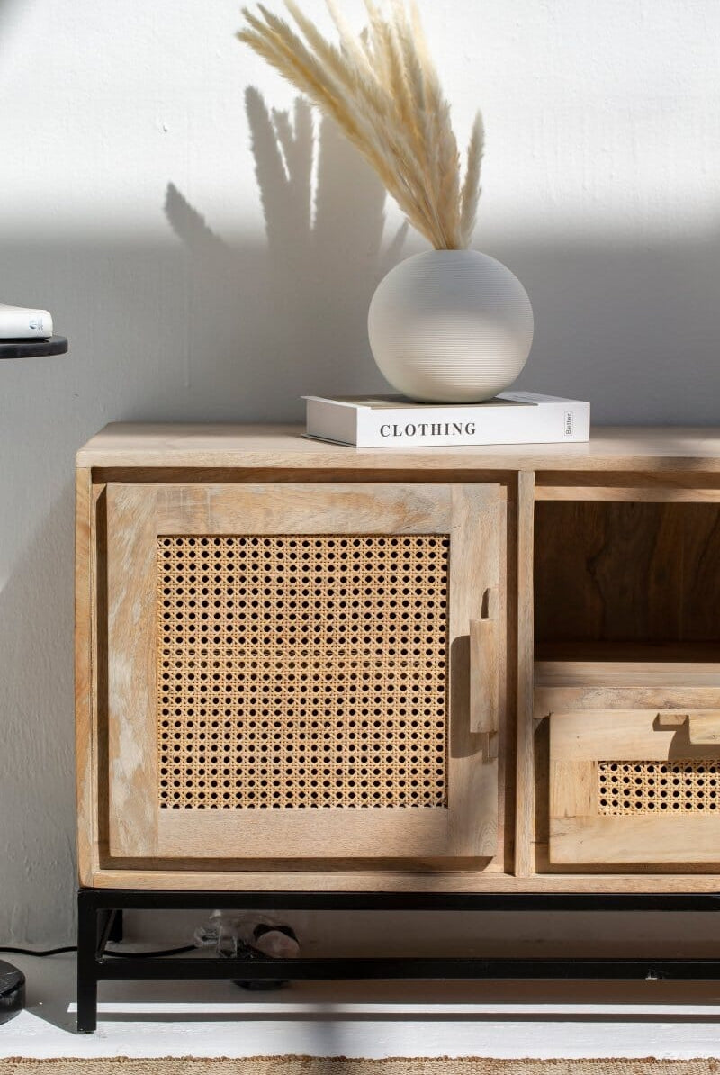 Summer Rattan Doors & Drawers TV Unit Homekode