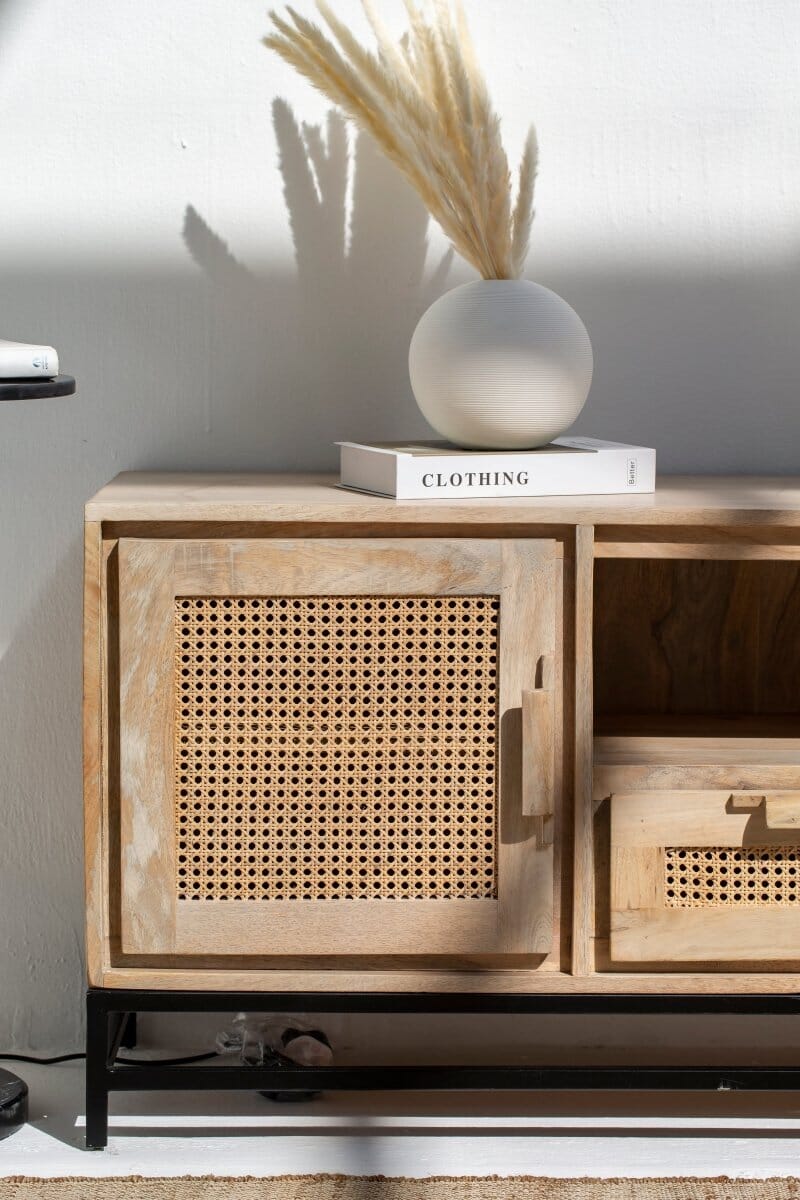 Summer Rattan Doors & Drawers TV Unit Homekode