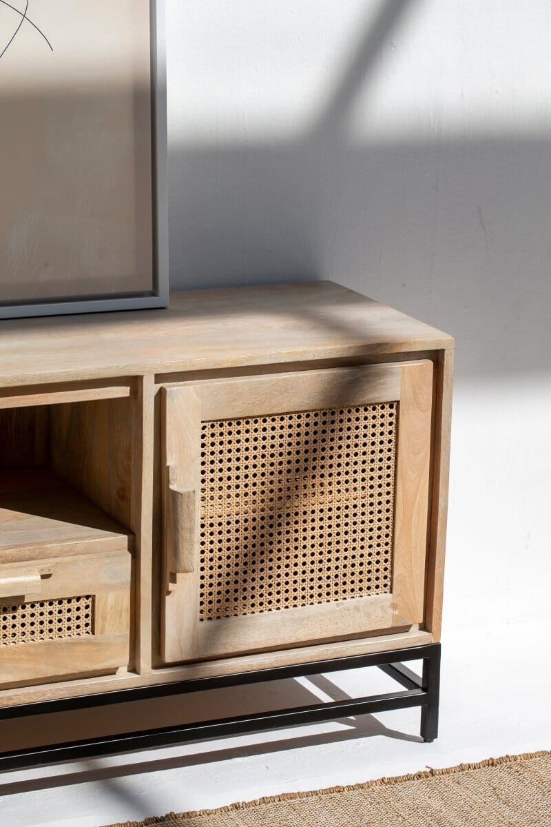 Summer Rattan Doors & Drawers TV Unit Homekode