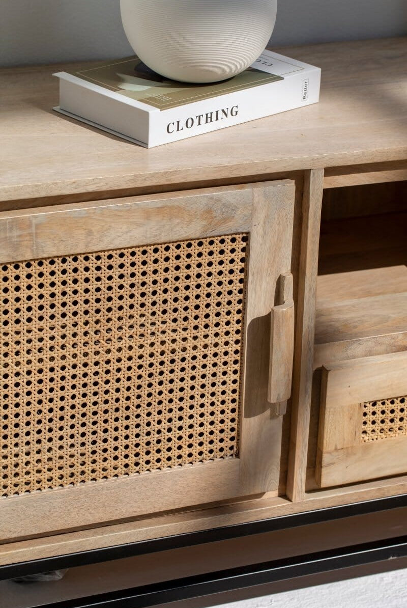 Summer Rattan Doors & Drawers TV Unit Homekode