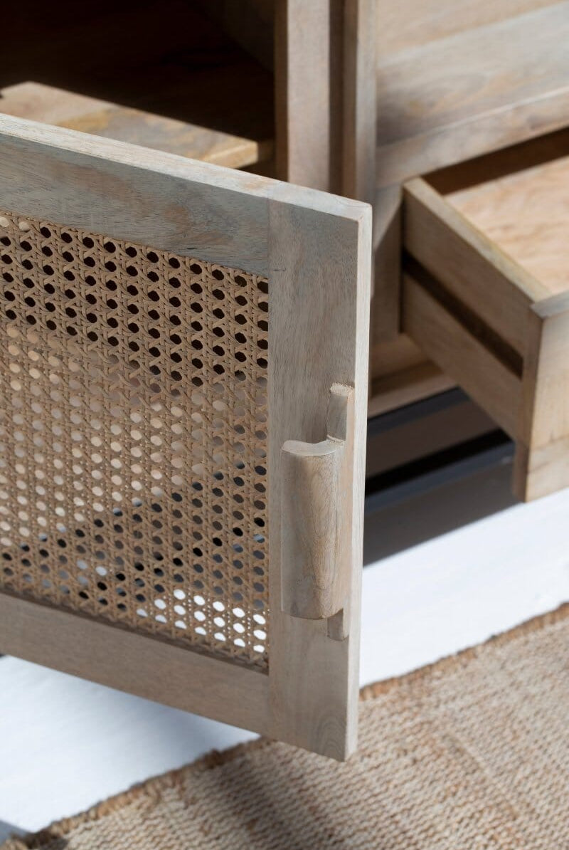 Summer Rattan Doors & Drawers TV Unit Homekode