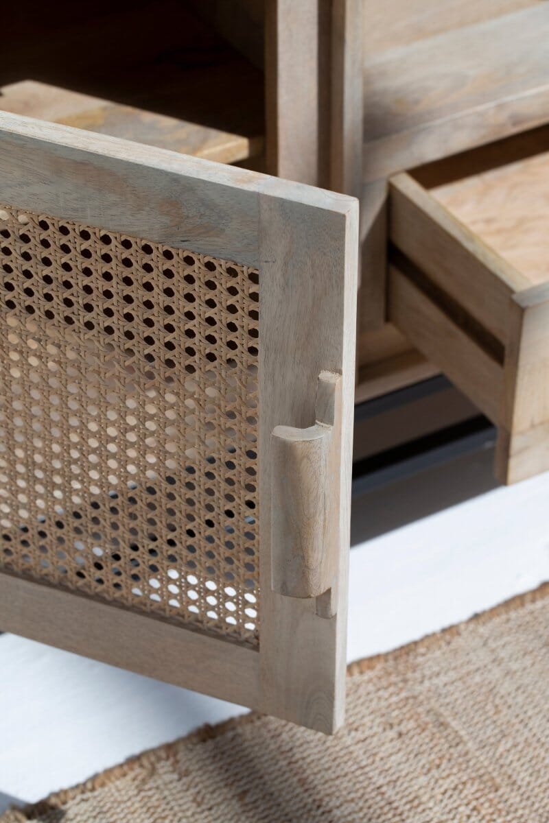 Summer Rattan Doors & Drawers TV Unit Homekode