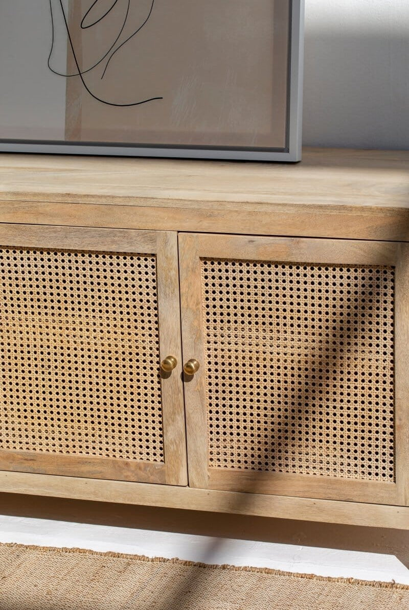 Morris Rattan Door TV Units Homekode