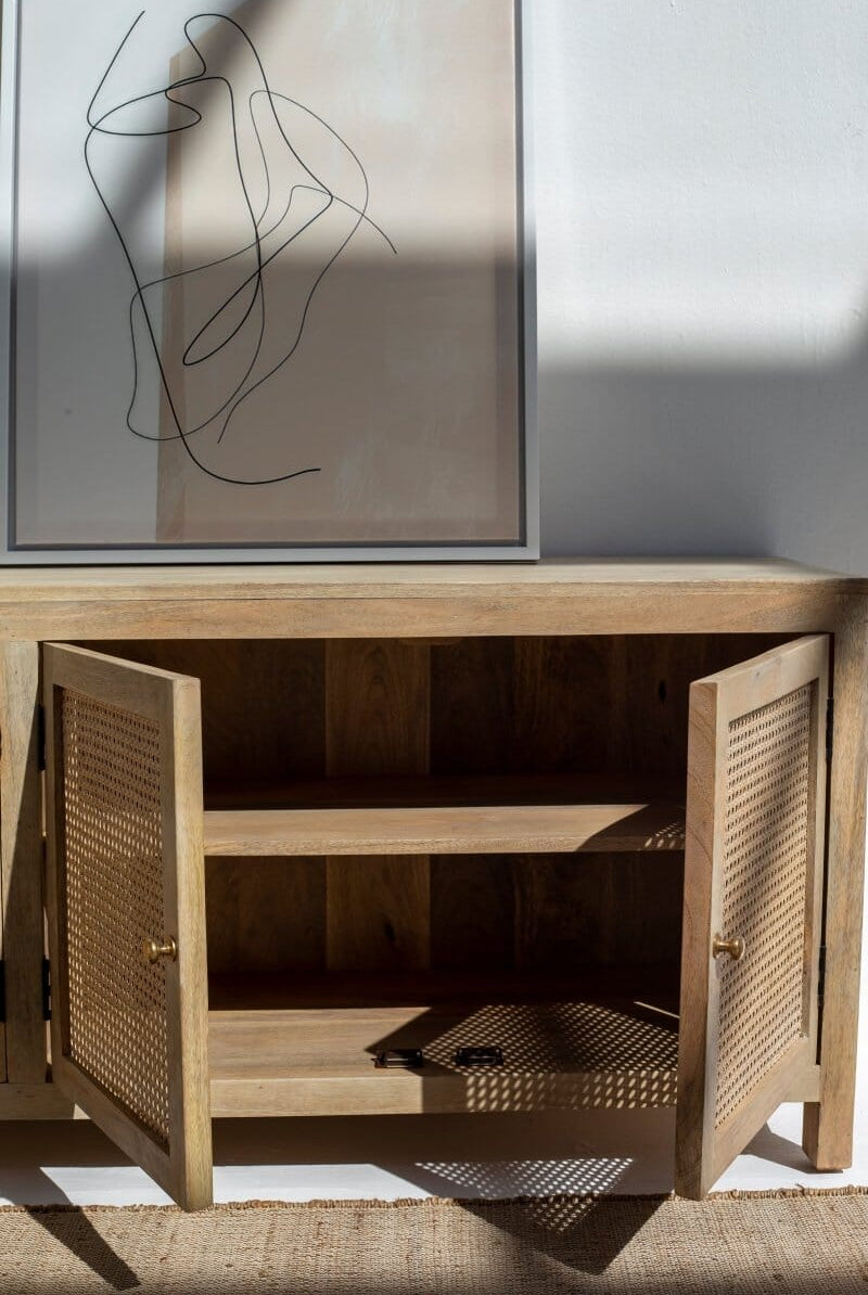 Morris Rattan Door TV Units Homekode