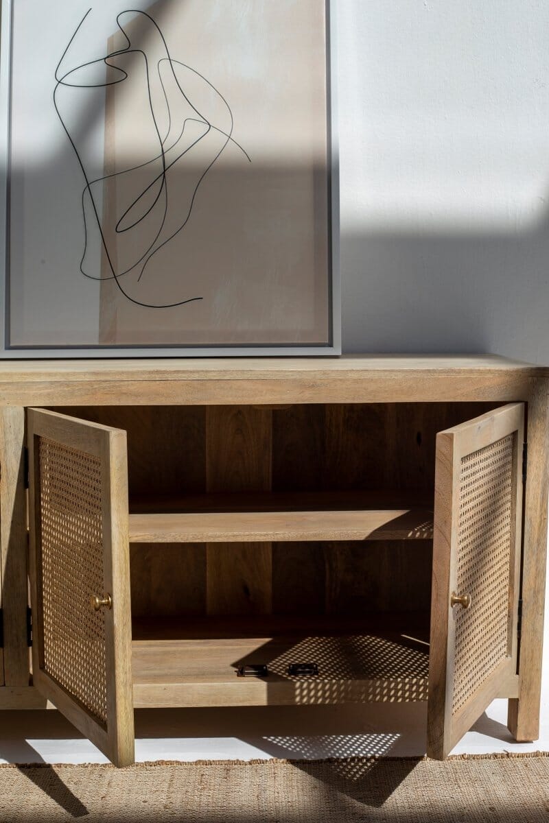 Morris Rattan Door TV Units Homekode