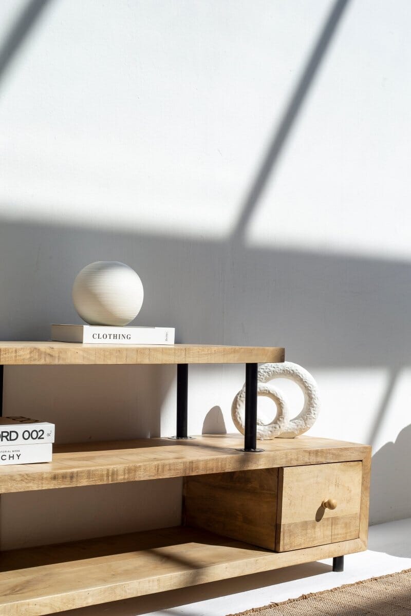 Liora 3-Shelves Media Console (3 Sizes) TV Unit Homekode