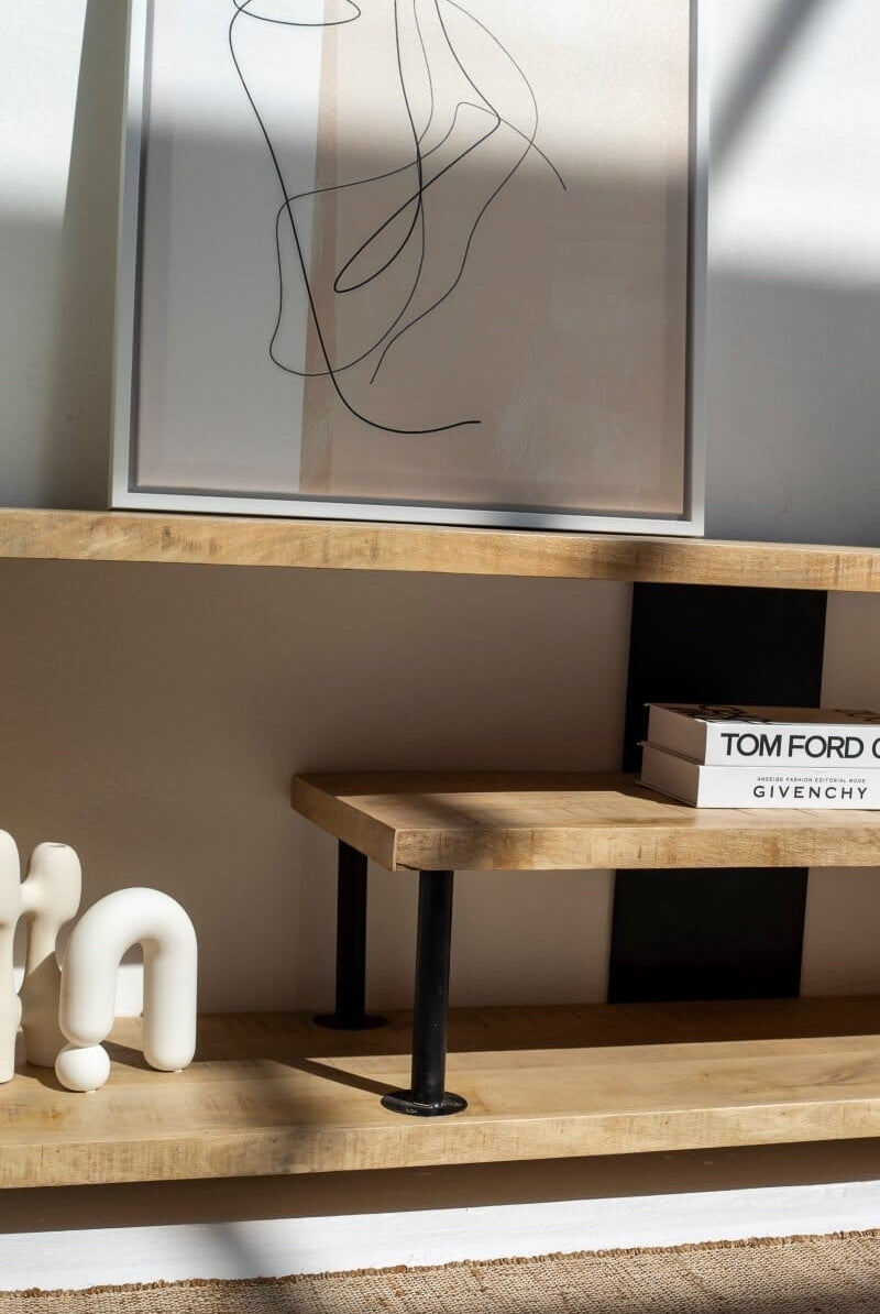 Liora 3-Shelves Media Console (3 Sizes) TV Unit Homekode