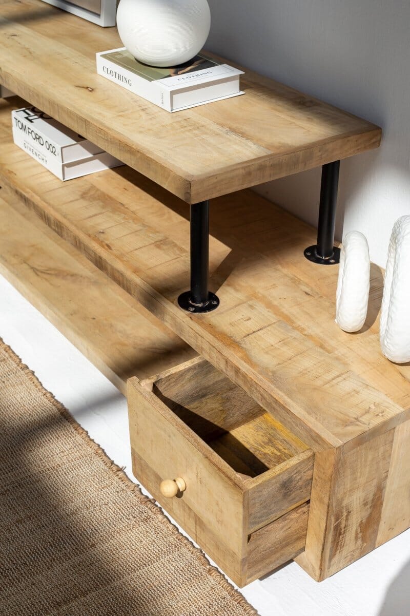 Liora 3-Shelves Media Console (3 Sizes) TV Unit Homekode