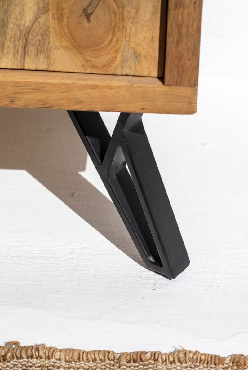 Astor Wooden Media Console with 2-Shelves TV Unit Homekode