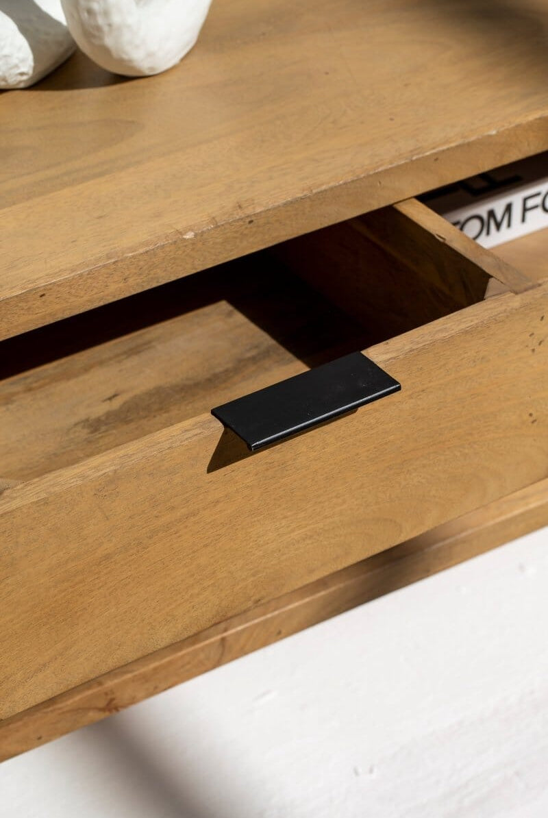 Astor Wooden Media Console with 2-Shelves TV Unit Homekode