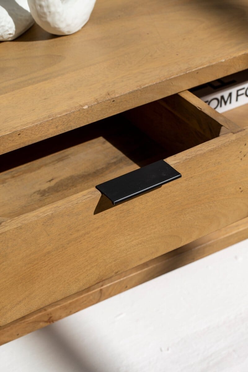 Astor Wooden Media Console with 2-Shelves TV Unit Homekode