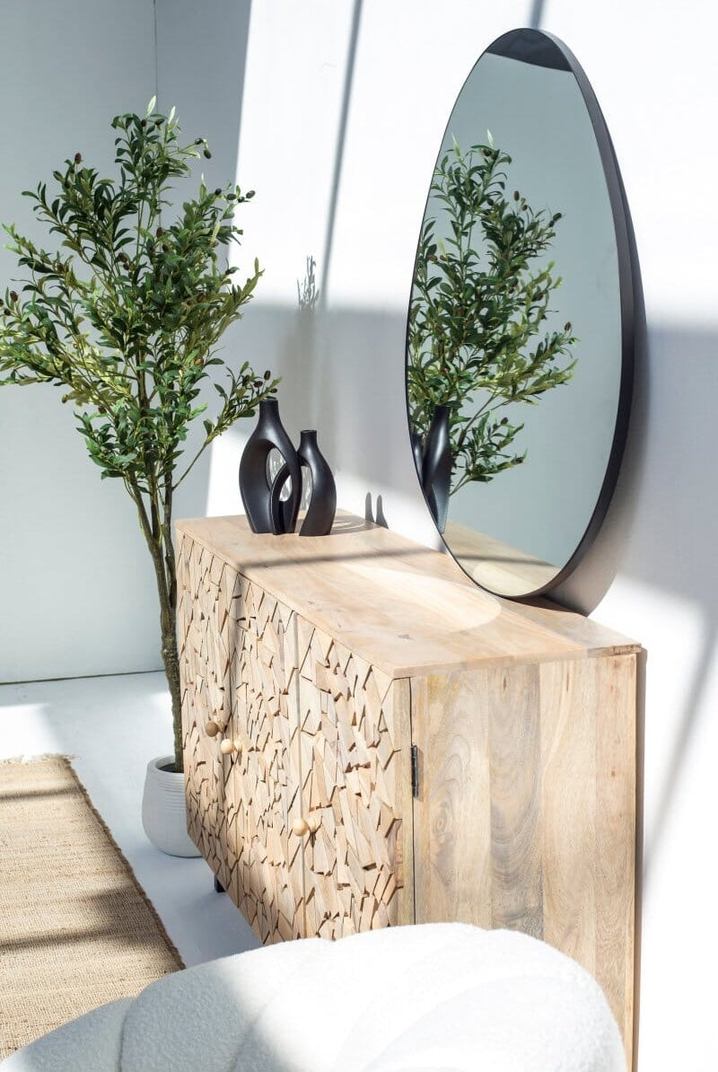 Sloane Irregular Round Black Fr Mirror Homekode