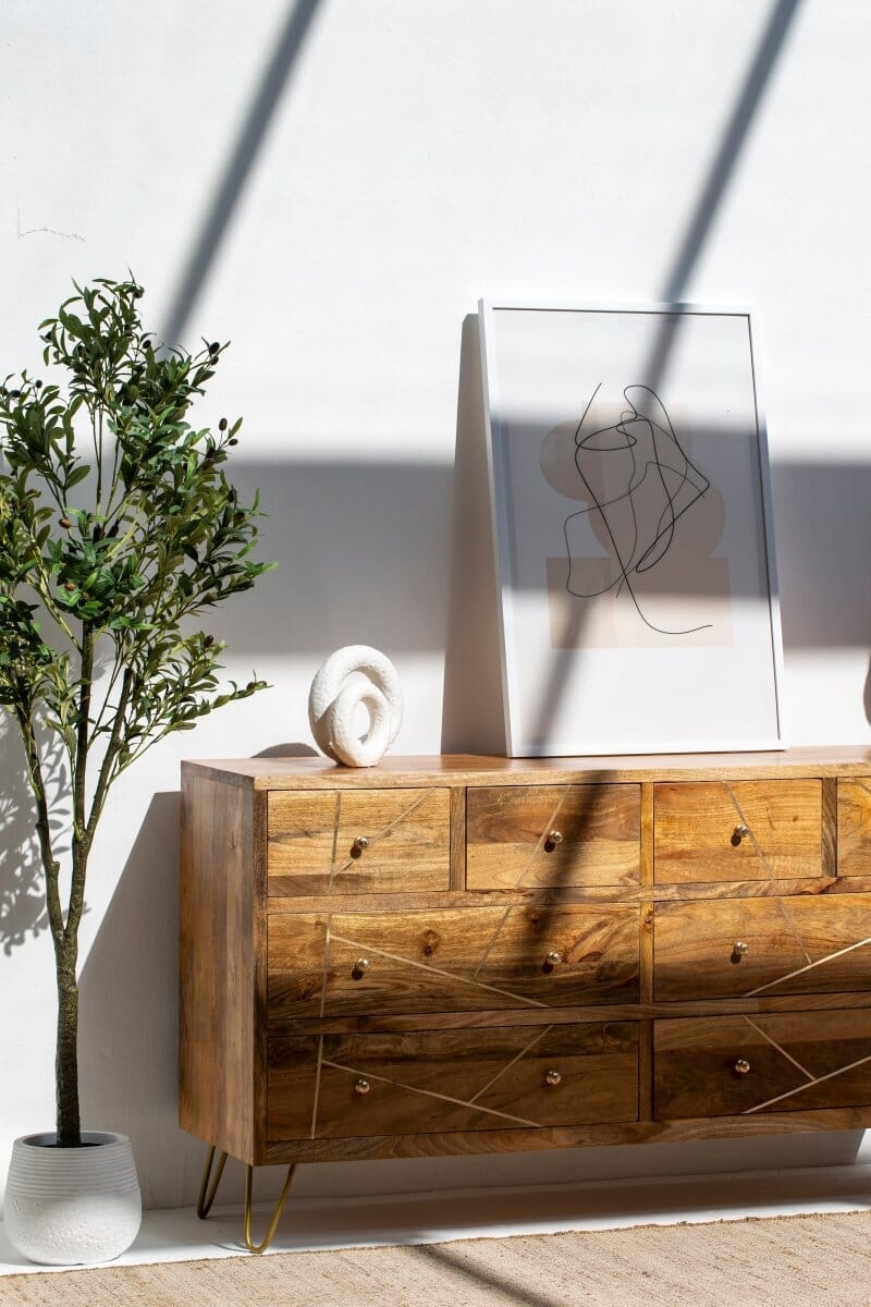 lia Multi-Drawers Wooden Dresser Buffets & Sideboards Homekode