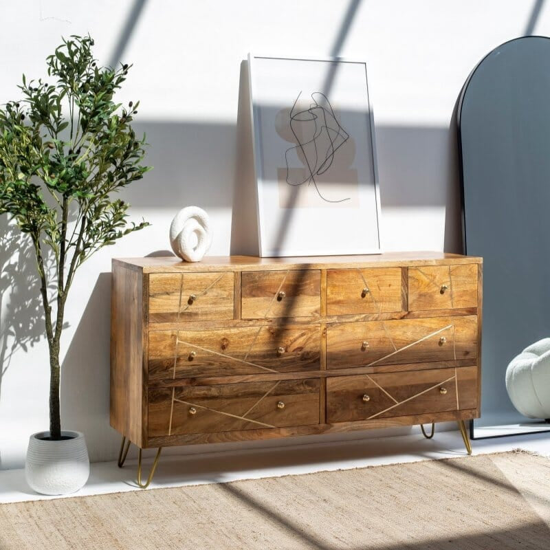 lia Multi-Drawers Wooden Dresser Buffets & Sideboards Homekode
