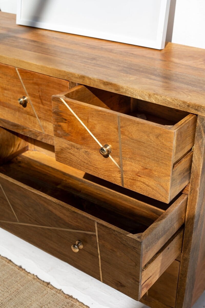 lia Multi-Drawers Wooden Dresser Buffets & Sideboards Homekode