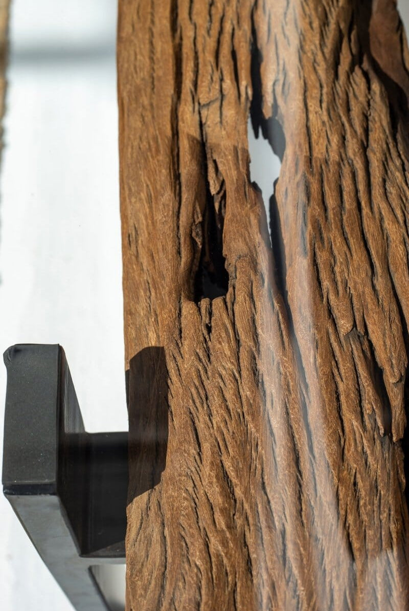 Railway Wood with Glass Top Console Table Homekode