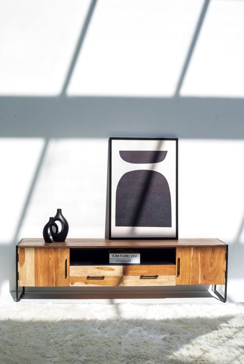 Ellen Elegance Acacia Wood Media Unit