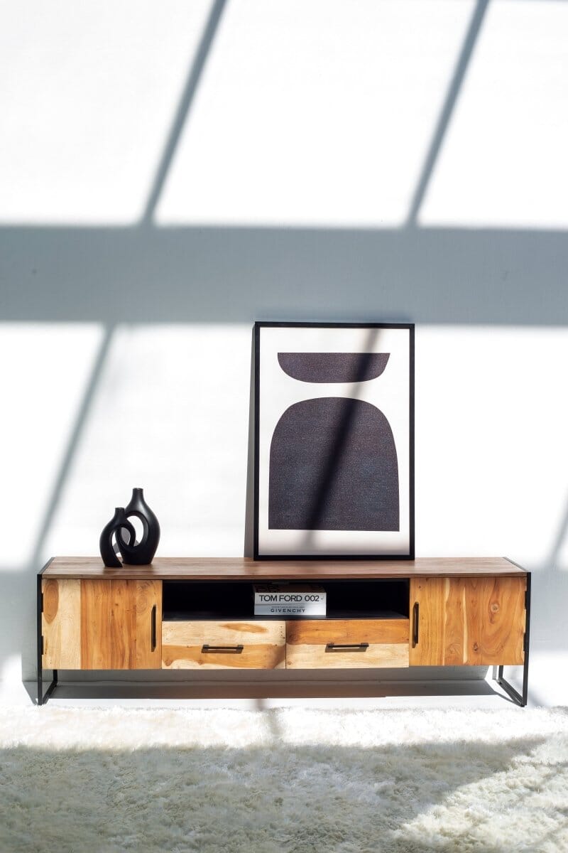 Ellen Elegance Acacia Wood Media Unit